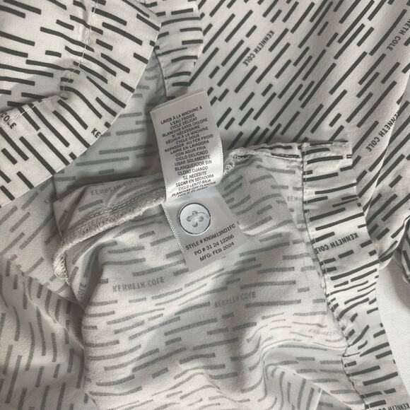 Kenneth Cole-New York Size L White and Green Mens Button Up - Picture 7 of 8